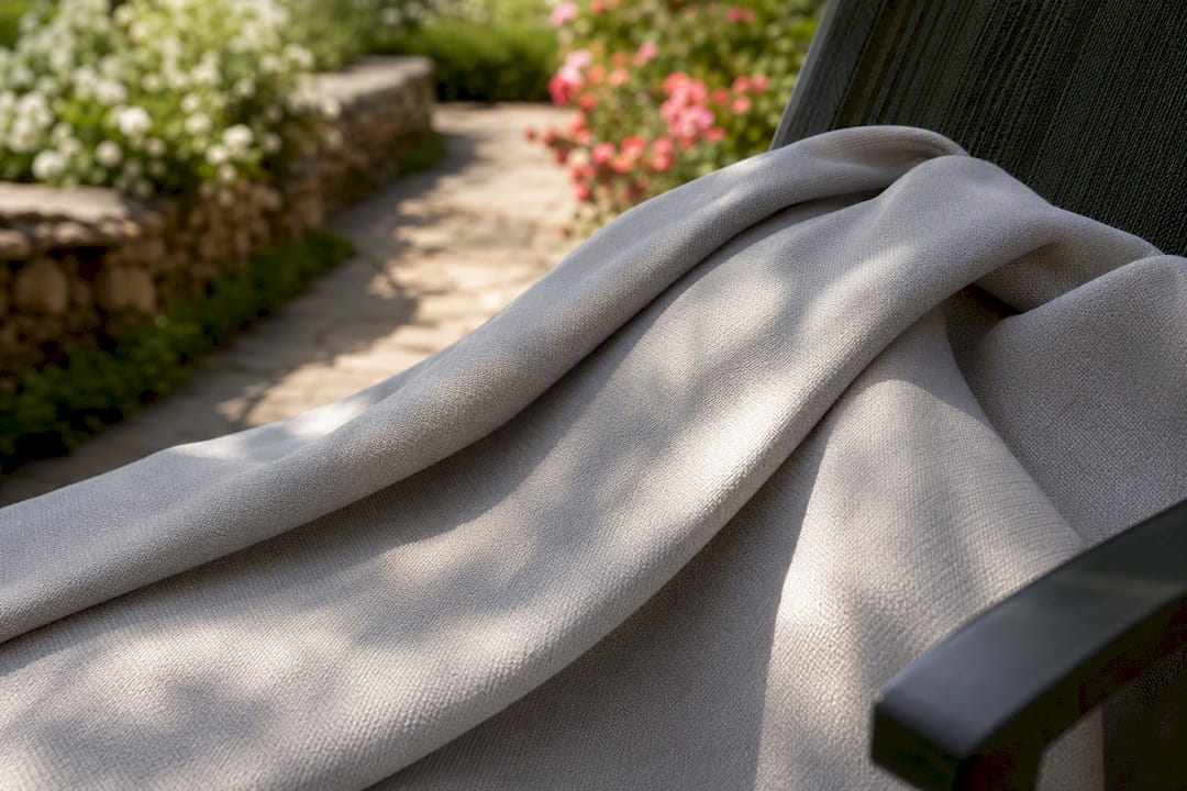 Close-up of smooth hypoallergenic olefin fabric