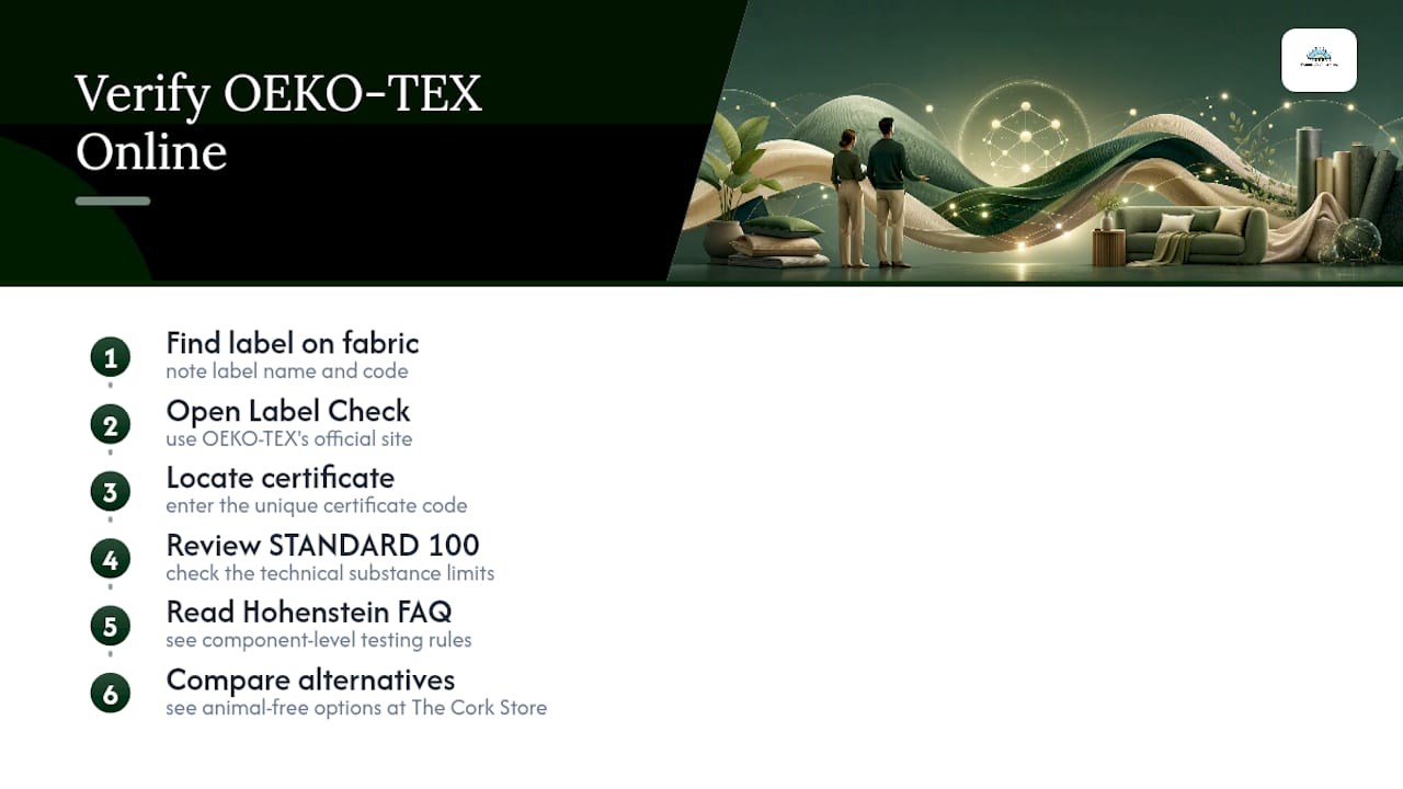 Step-by-step OEKO-TEX label verification process