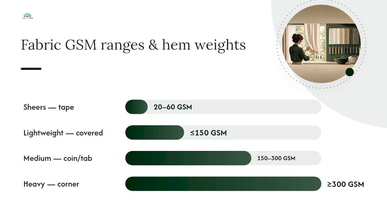 Curtain fabric GSM ranges and weight recommendations