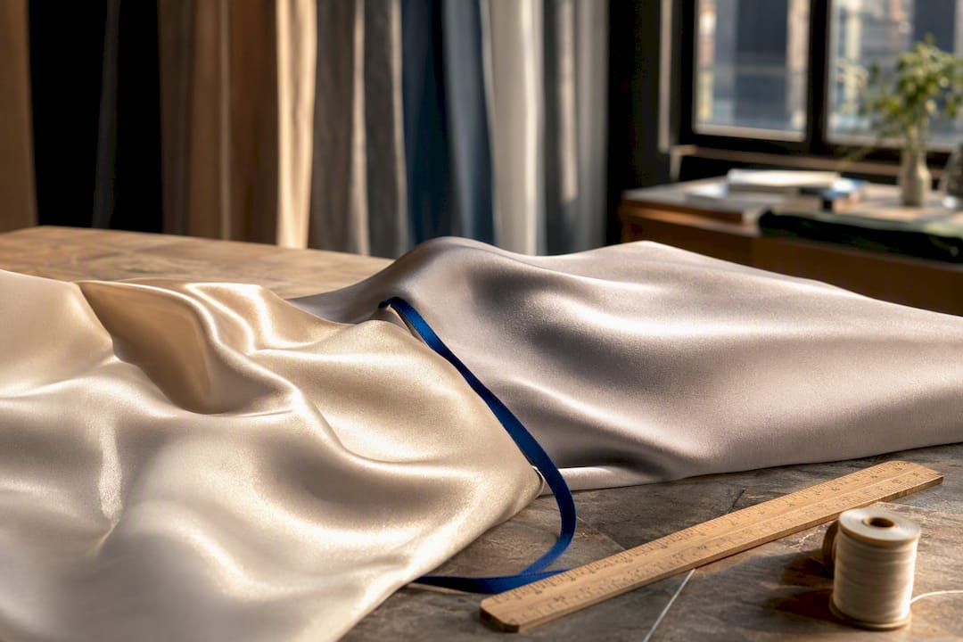 Satin and sateen fabric surfaces compared