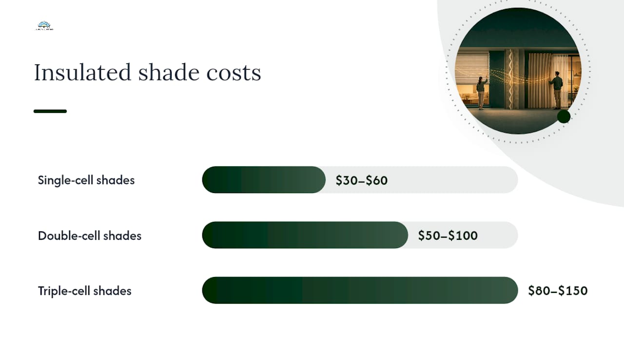 Cost ranges for insulated window treatments