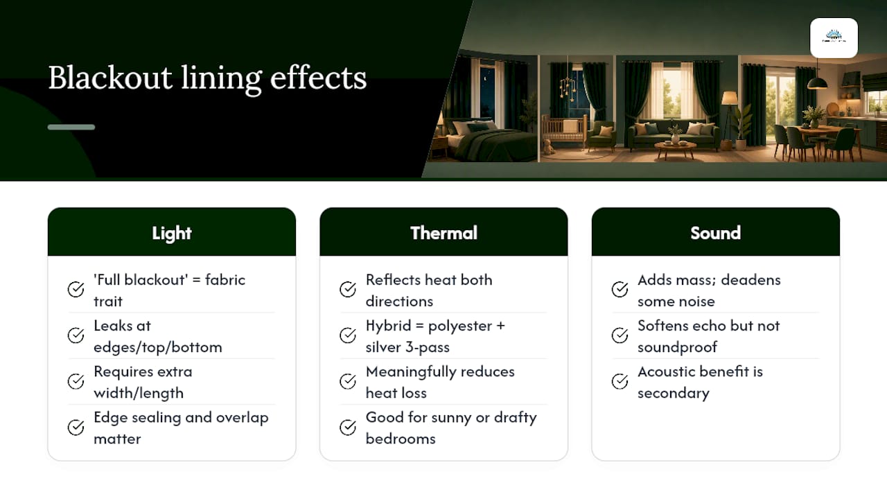 How Much Light and Heat Does Blackout Lining Actually Block? — overview diagram