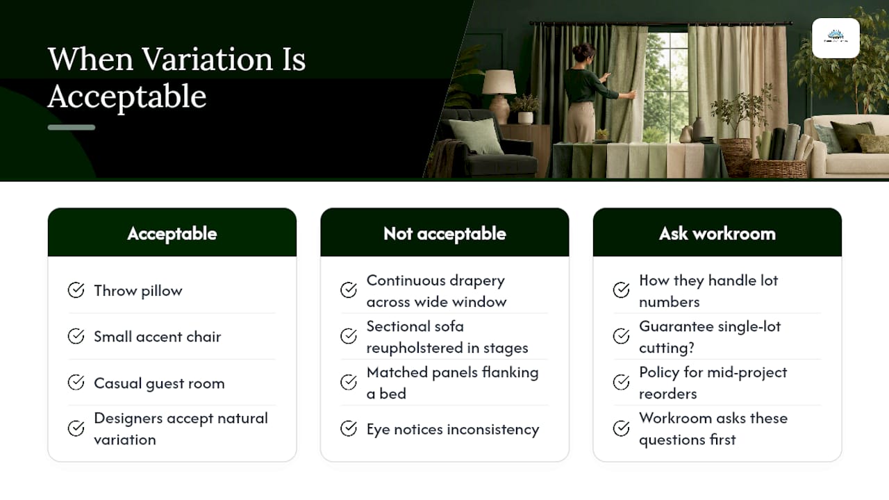 When Slight Color Variation Is Fine, and When It Isn't — overview diagram