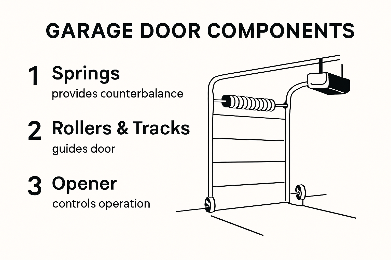 Garage door basics parts and functions infographic