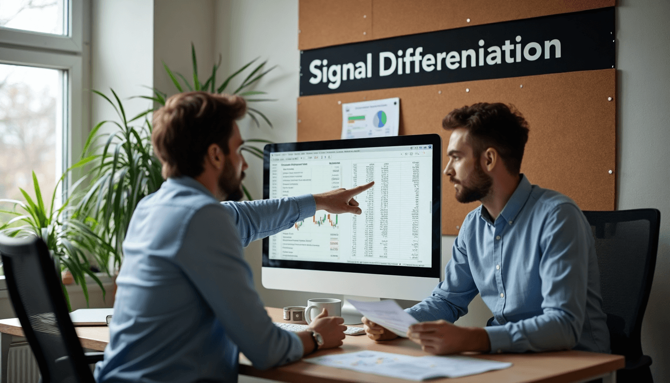 Analysts reviewing gold and silver trading signal charts