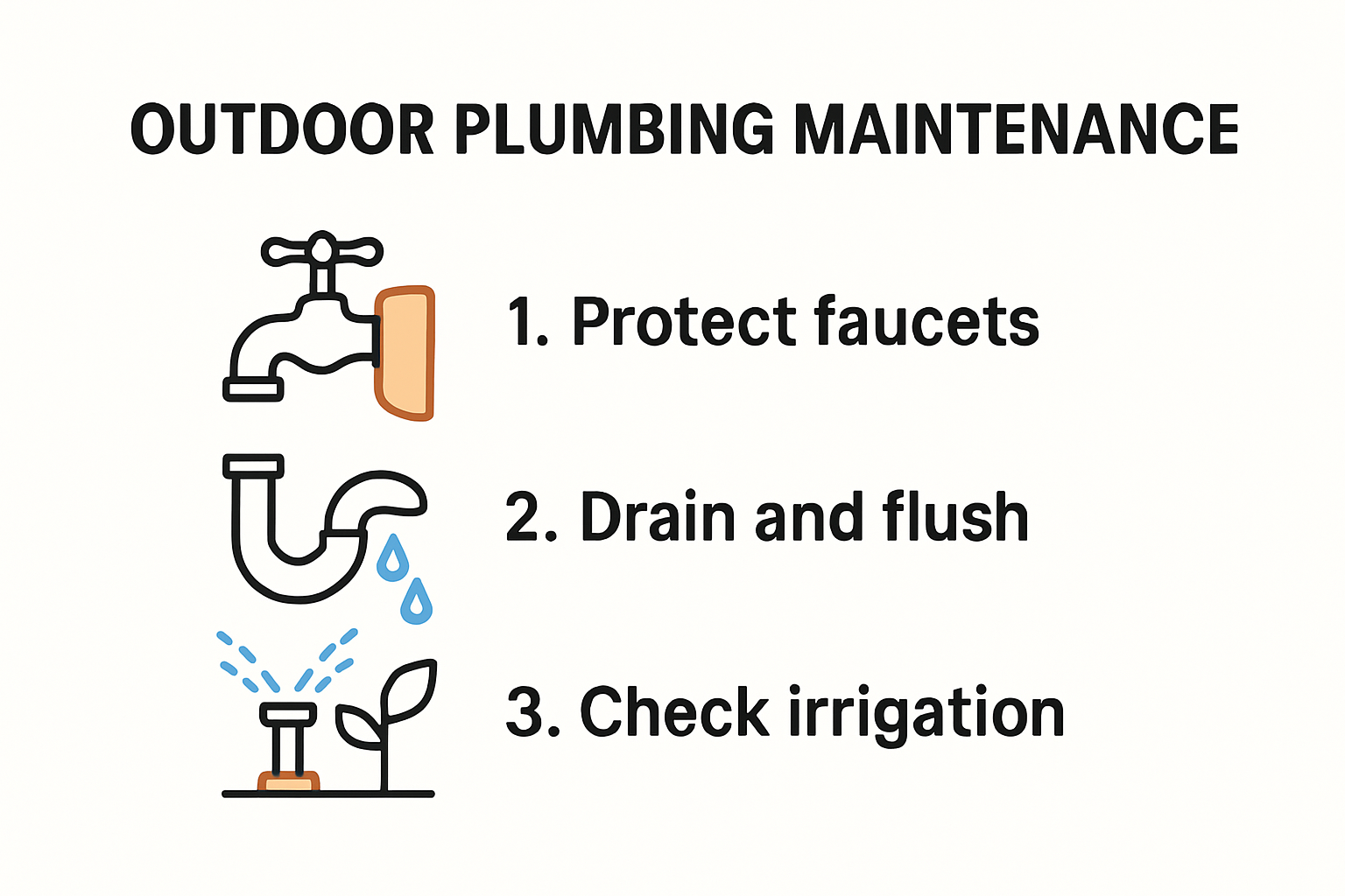 Outdoor plumbing maintenance checklist infographic