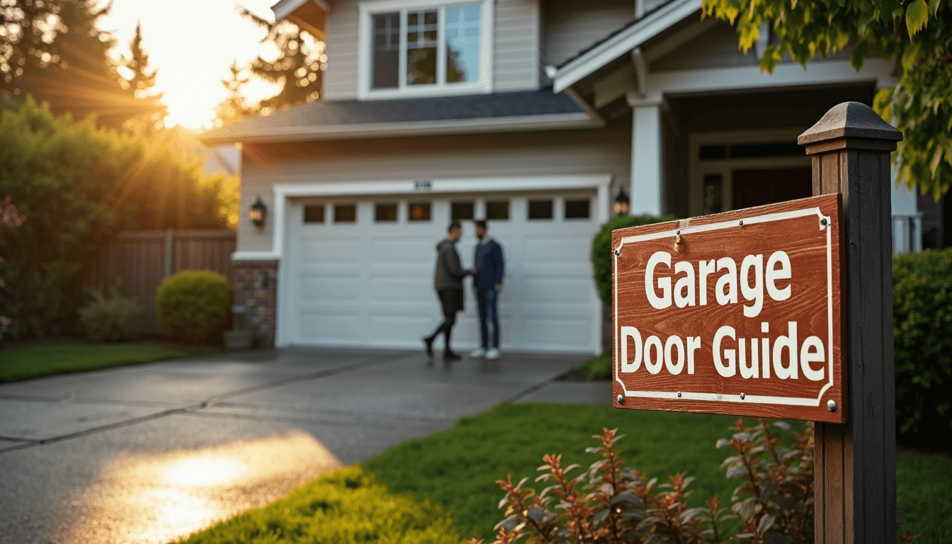 Seattle homeowner inspecting garage with guide banner