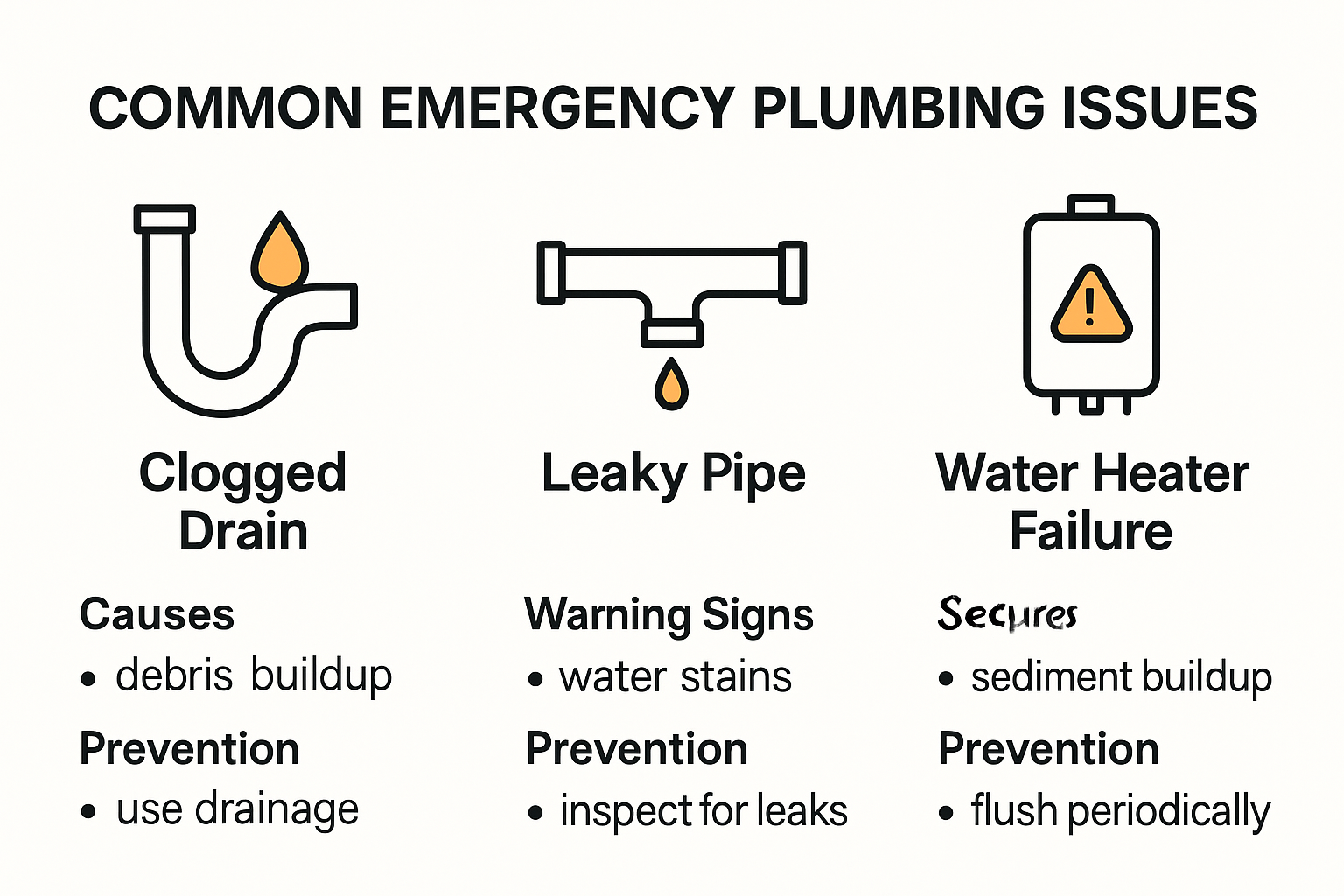 Infographic of common emergency plumbing issues