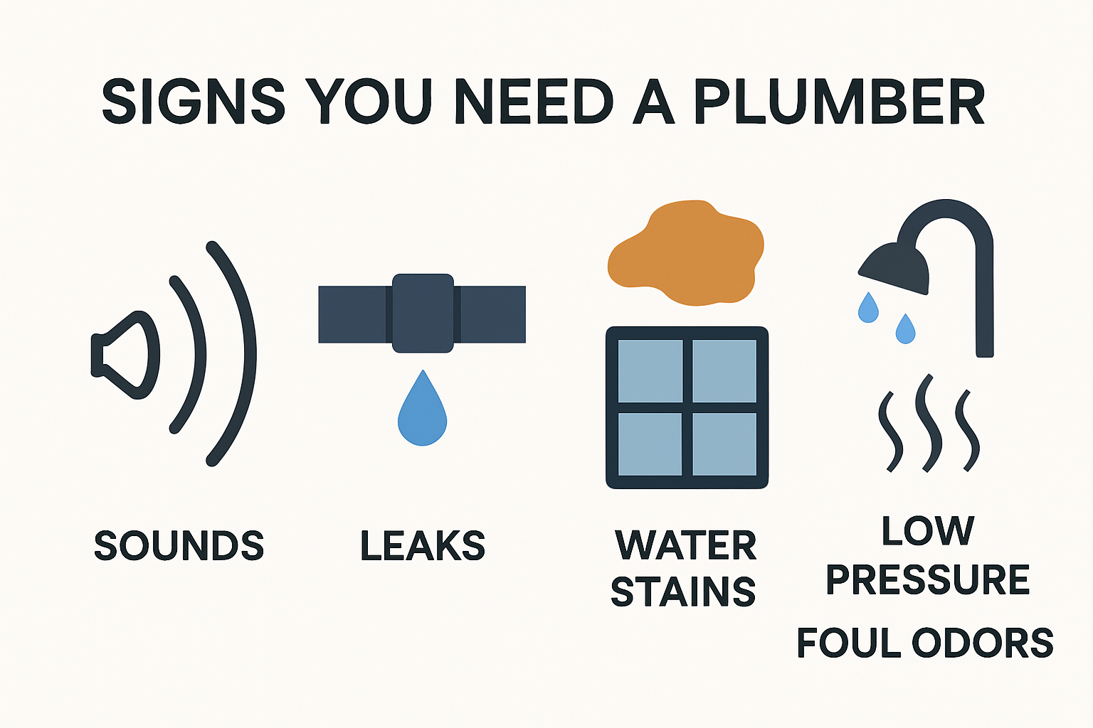 Infographic showing top signs you need a plumber