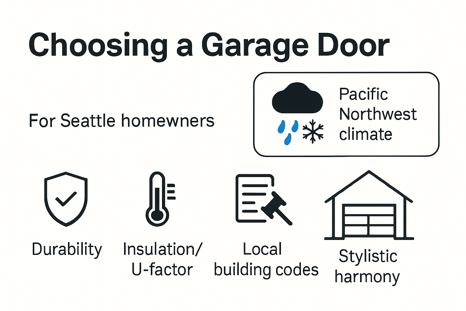 Infographic on choosing garage doors in Seattle