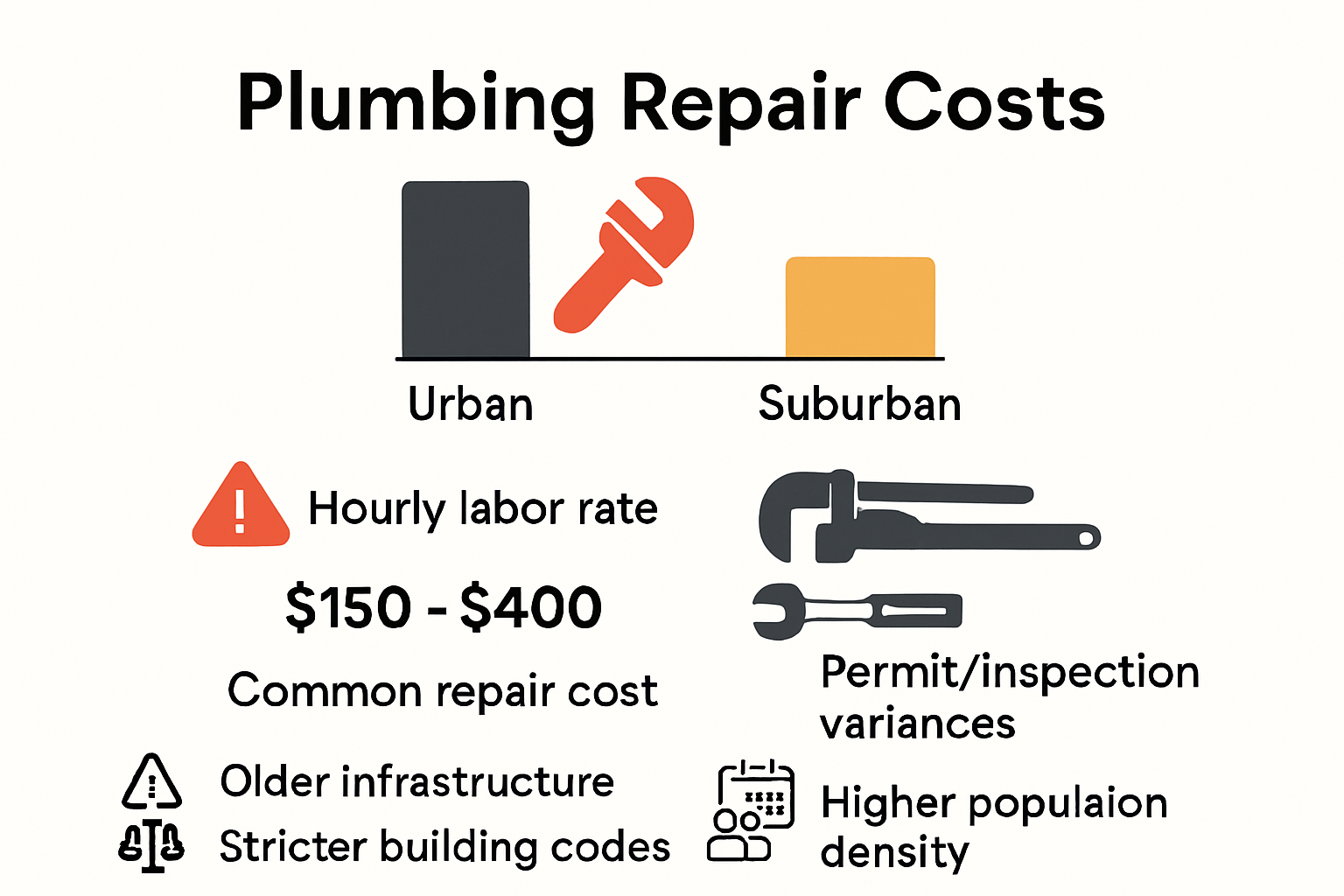 Infographic comparing plumbing repair costs in different Sacramento neighborhoods