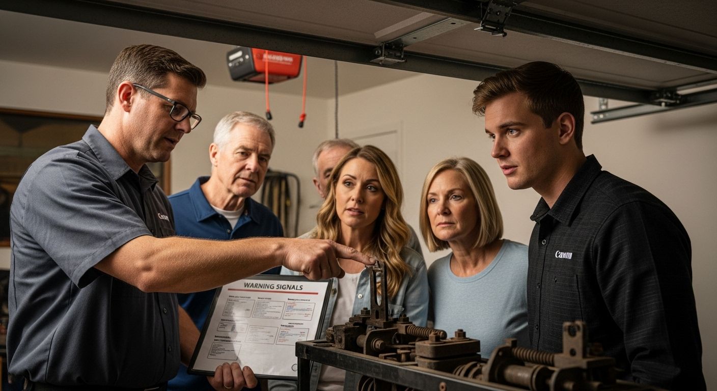 garage door warning signs