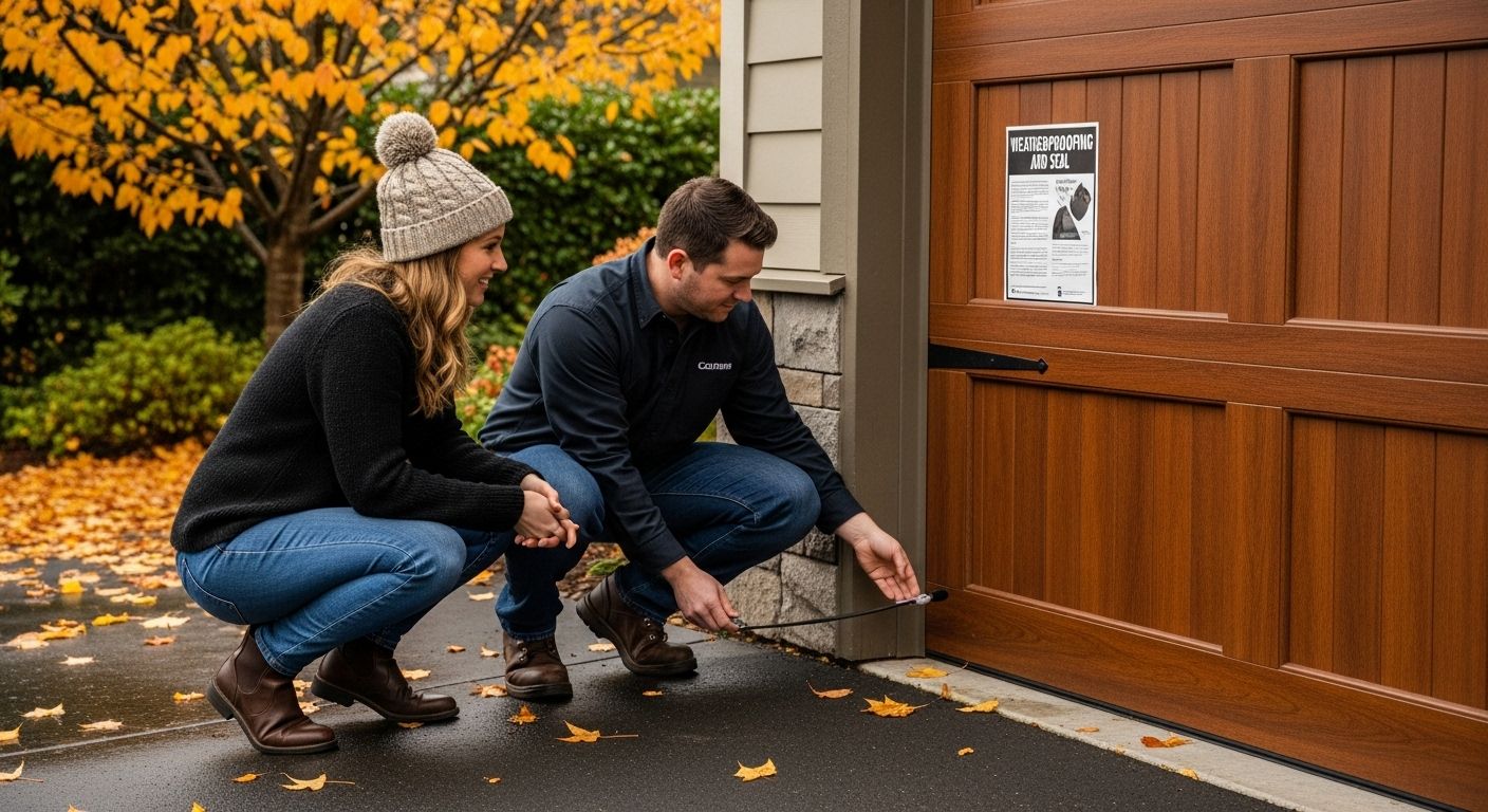 garage door weatherproofing autumn