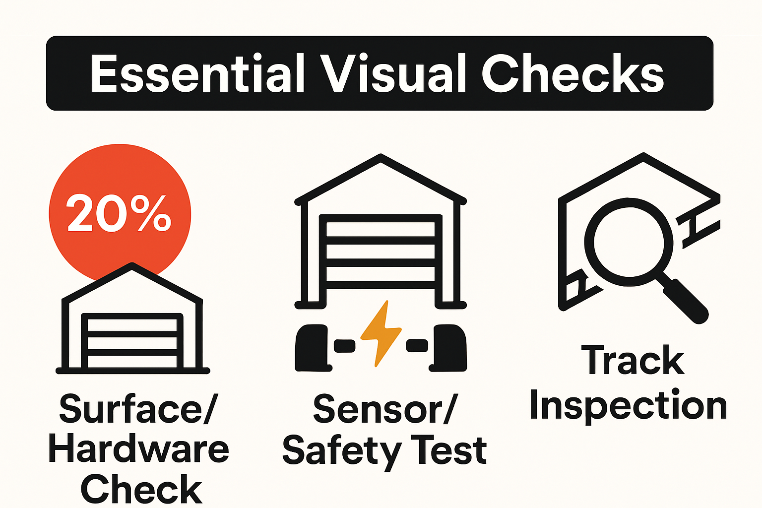 Garage door repair safety and inspection infographic