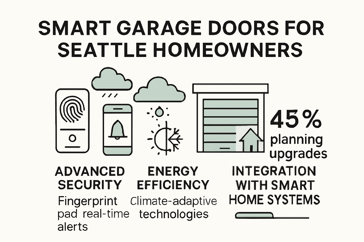 Infographic of smart garage door features and benefits