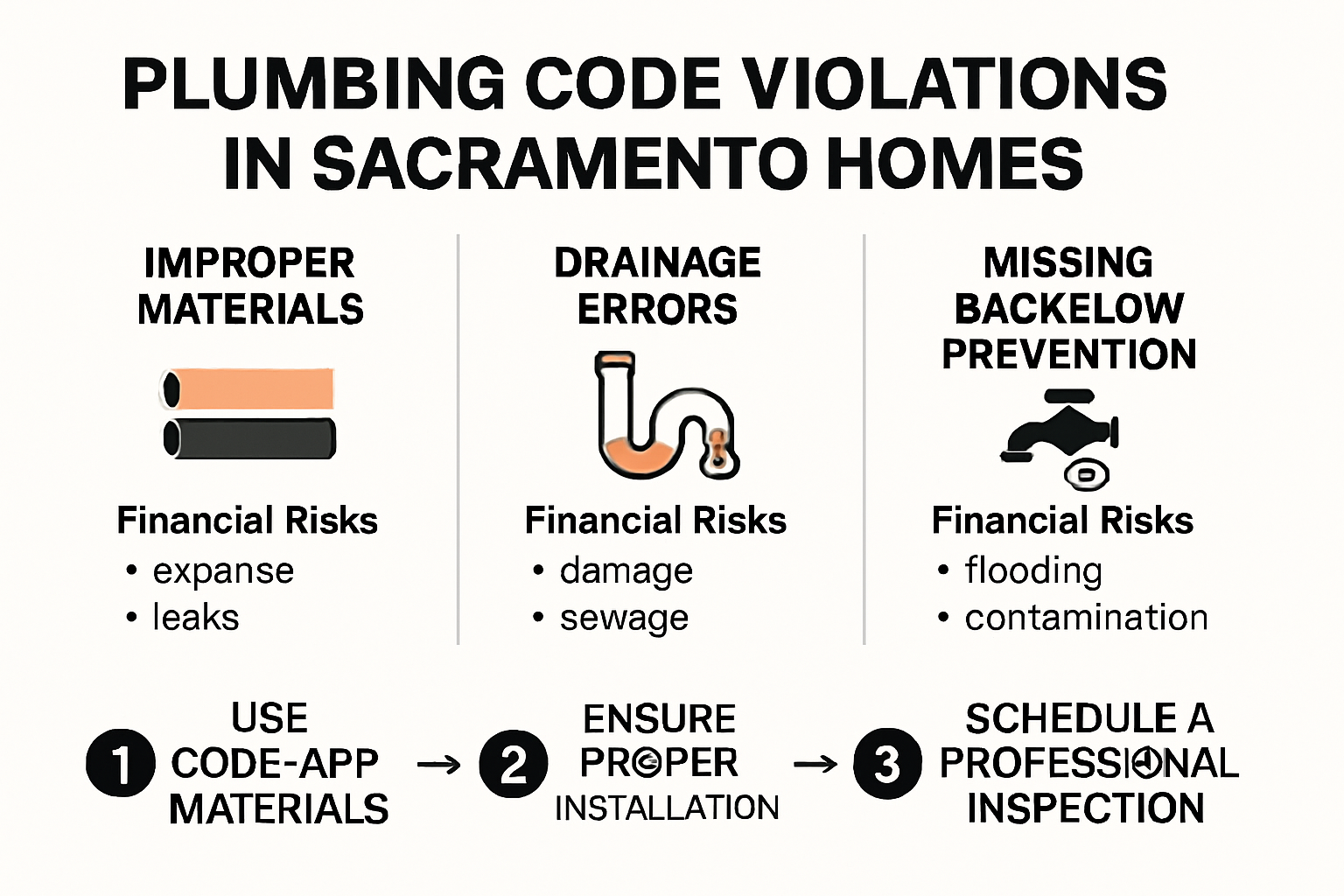 Summary of common Sacramento plumbing code violations and prevention