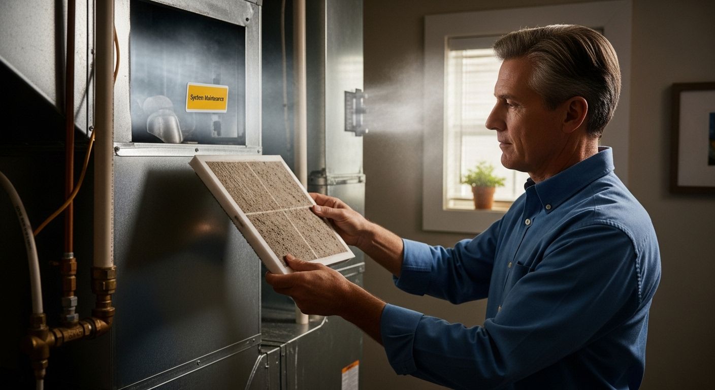 HVAC filter dust maintenance