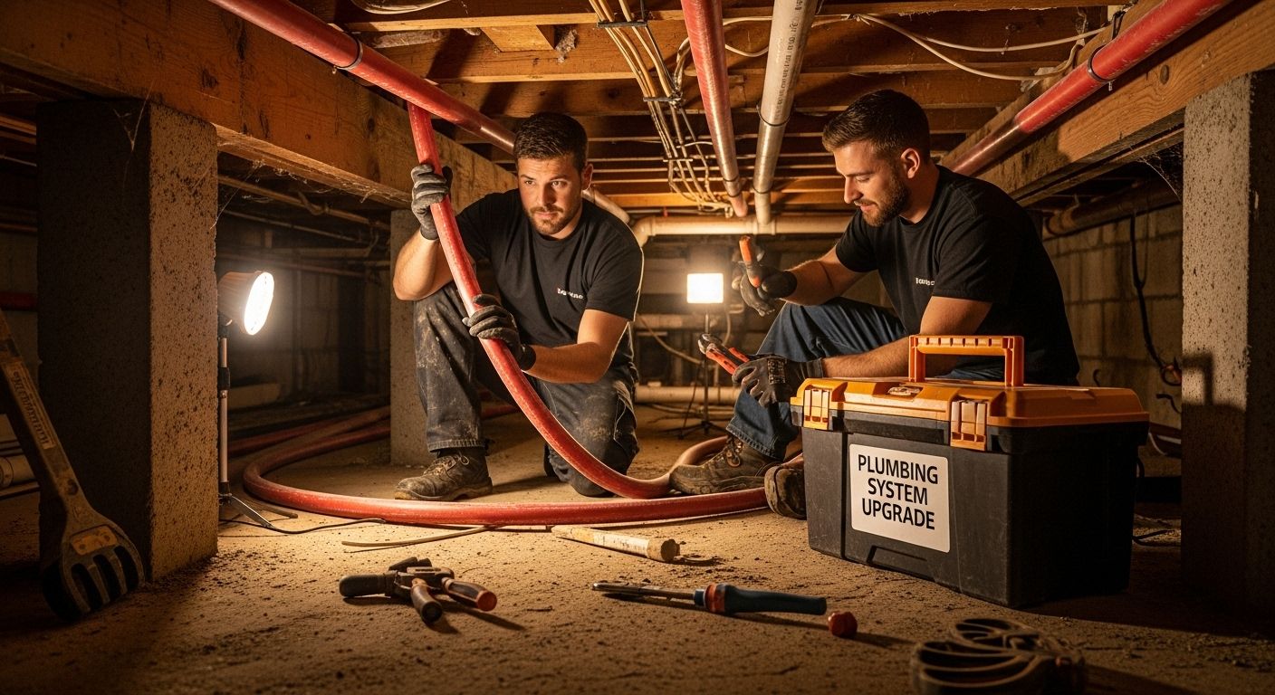 plumbers replacing pipes
