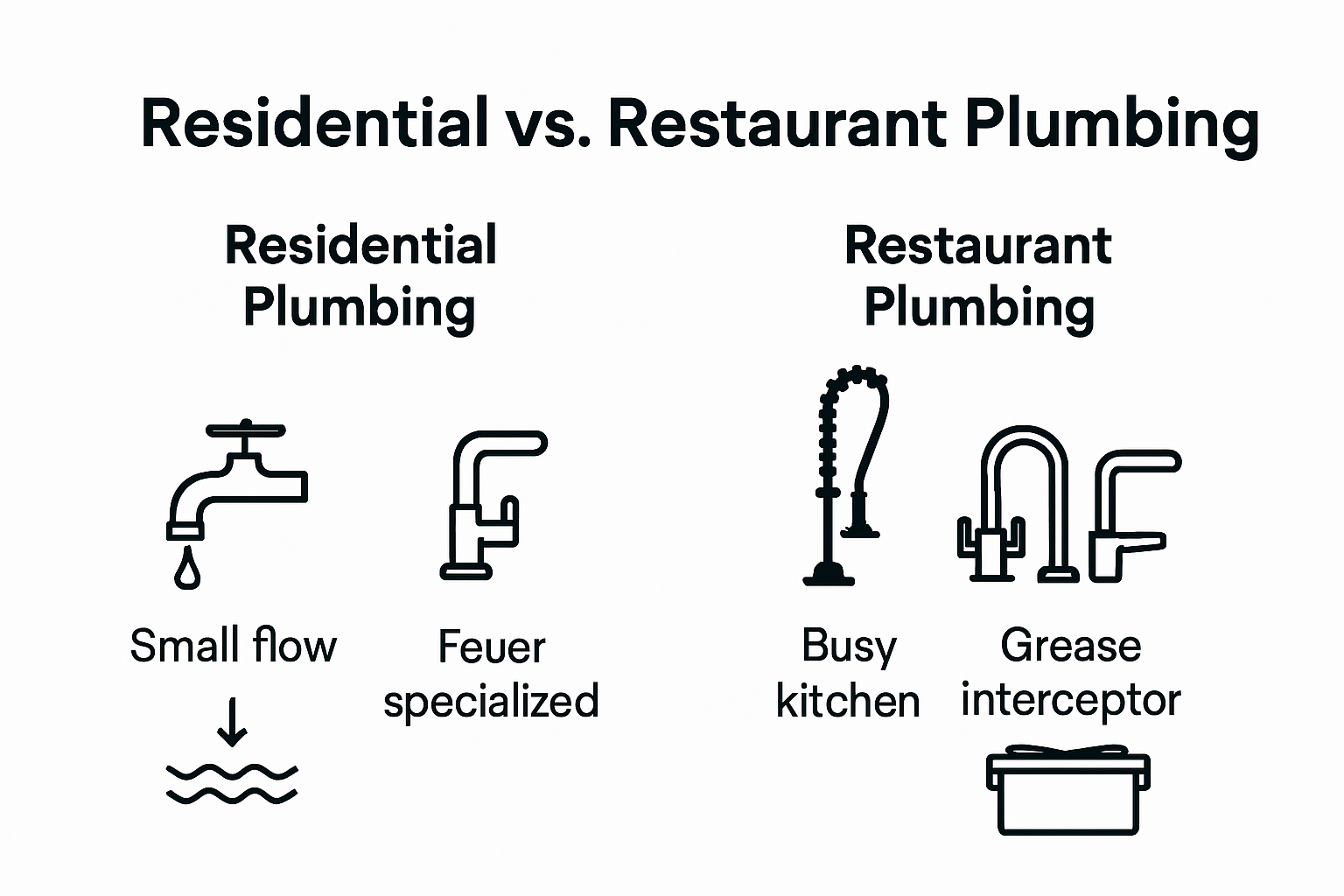 Comparison of residential and restaurant plumbing systems