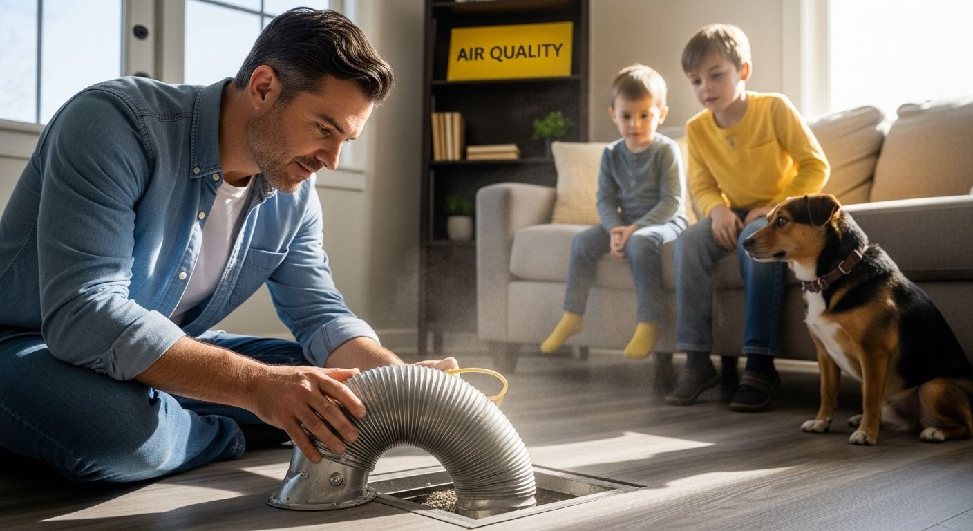 dusty air duct home inspection