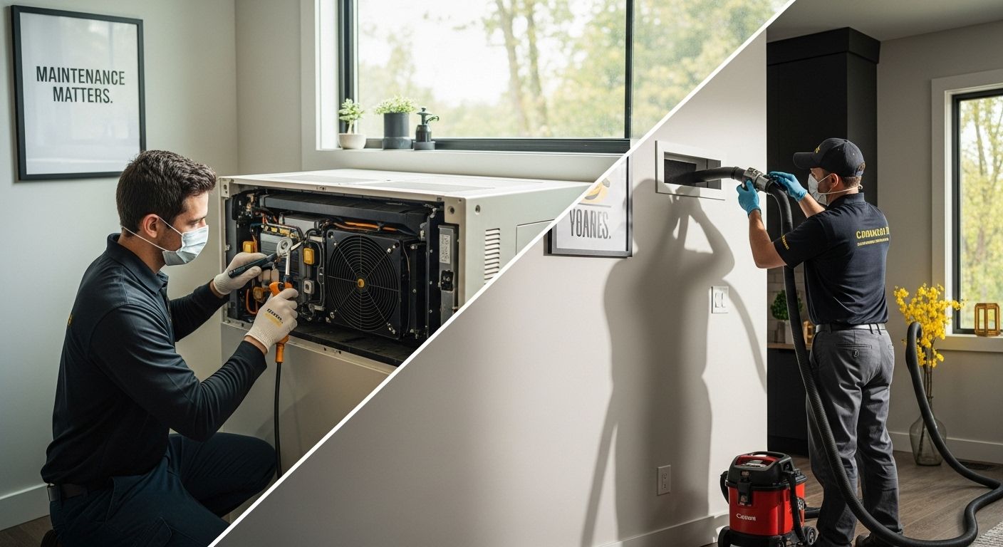 AC cleaning duct cleaning technician