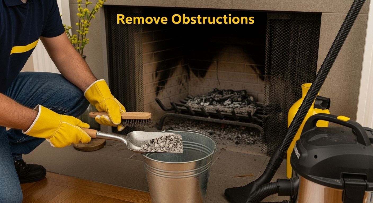 remove fireplace obstructions inspection