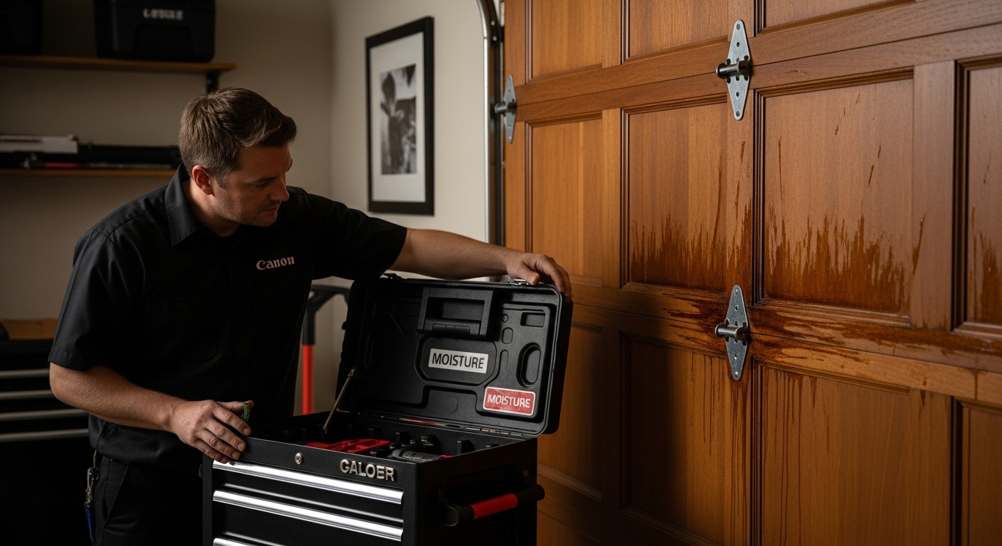 garage door moisture damage