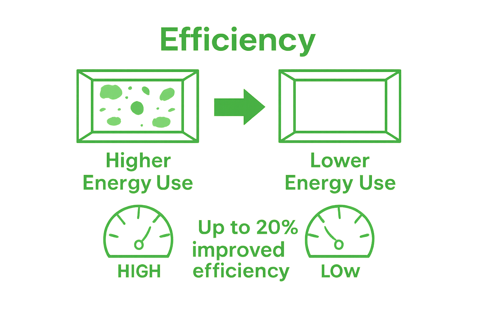 Comparison of air duct cleanliness and energy efficiency stats