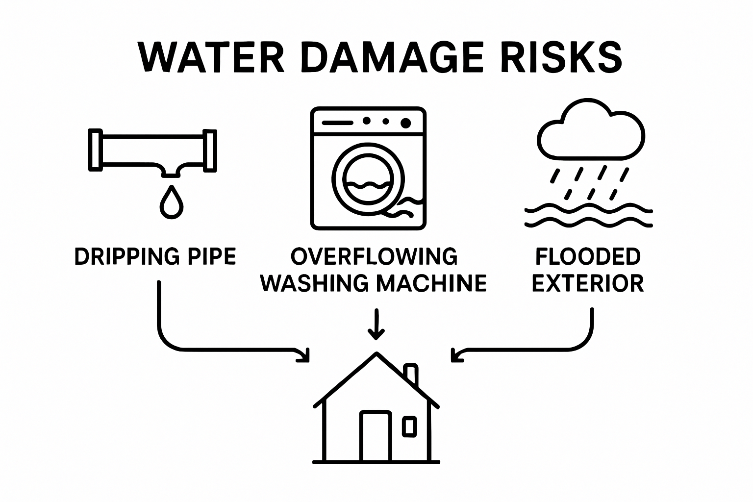 Infographic comparing main causes of water damage in homes