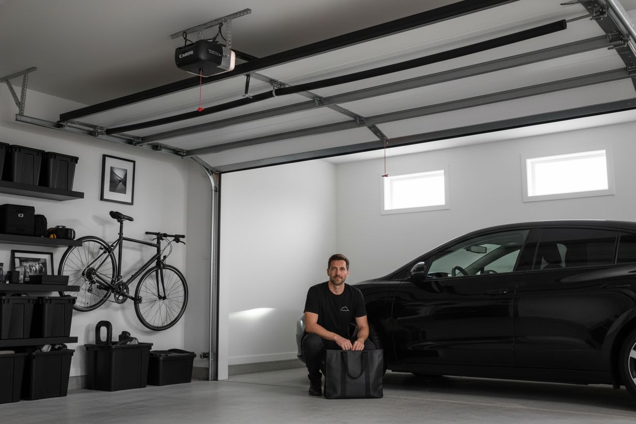 sectional garage door mechanism