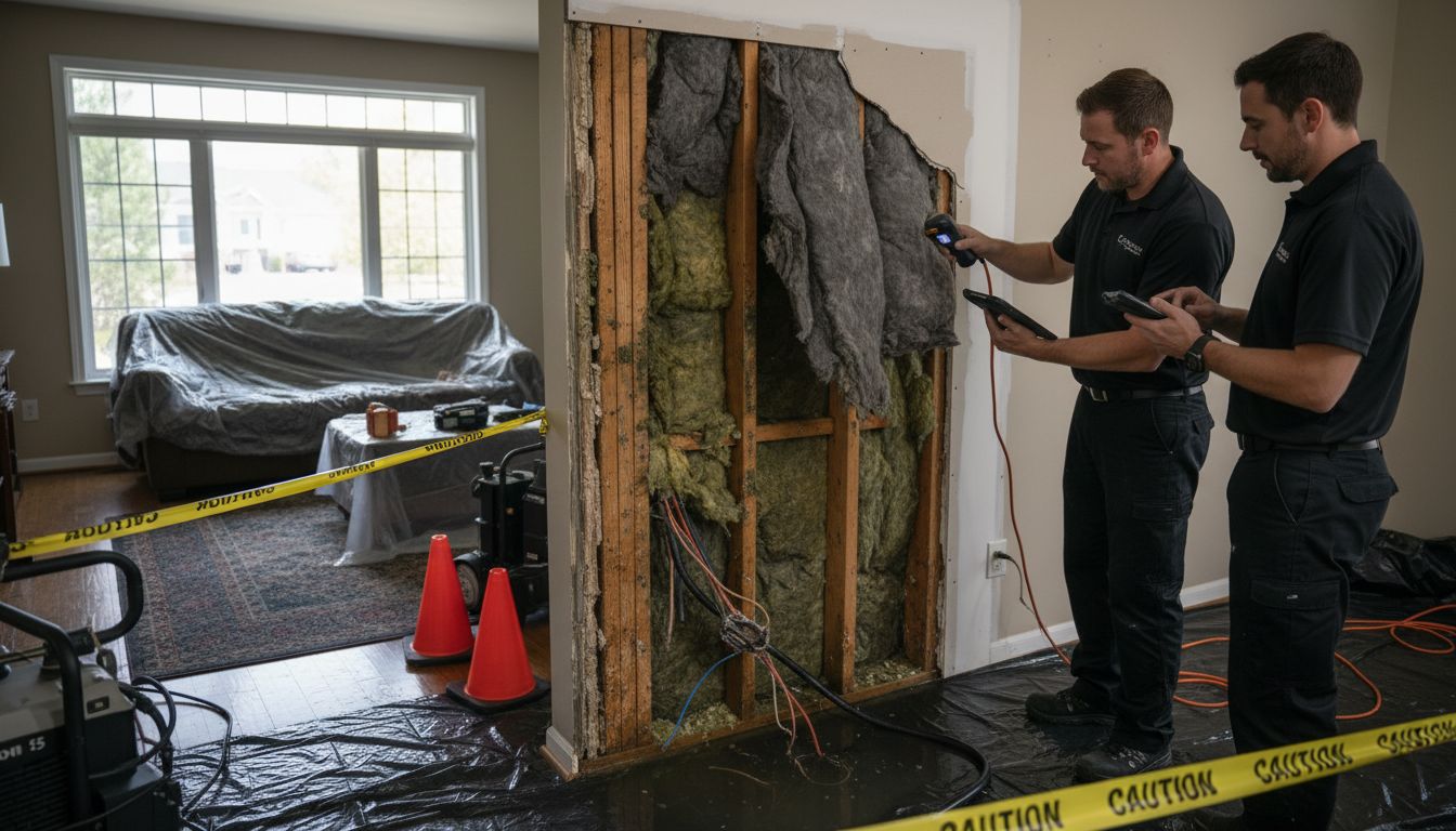 flood damage wall section