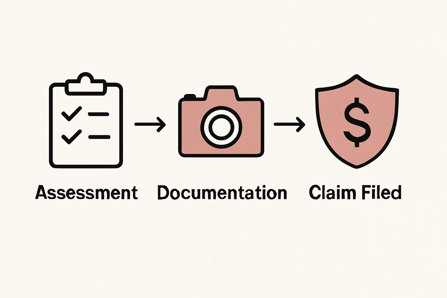 Infographic showing fire insurance claim process