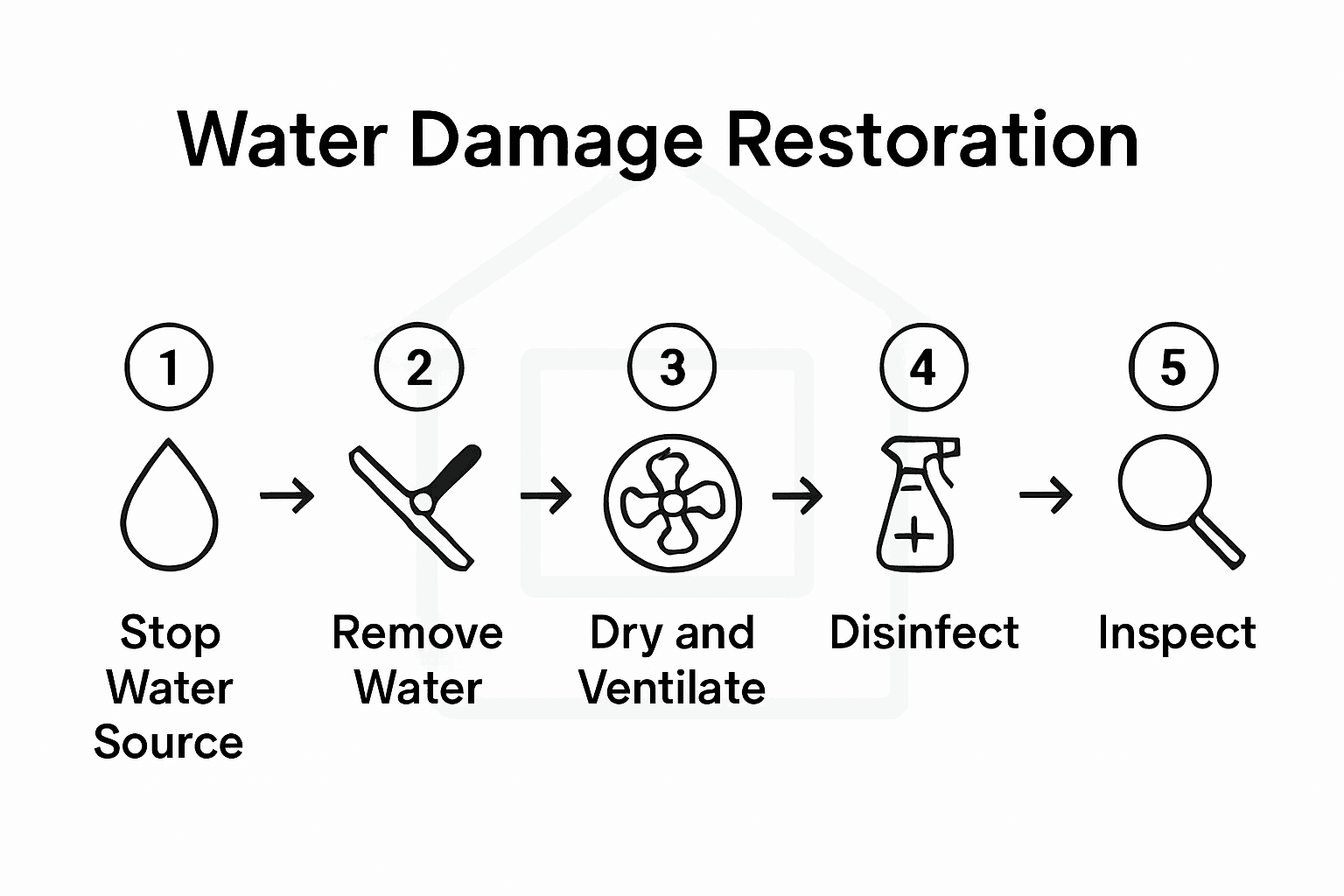 Five-step mold prevention process infographic