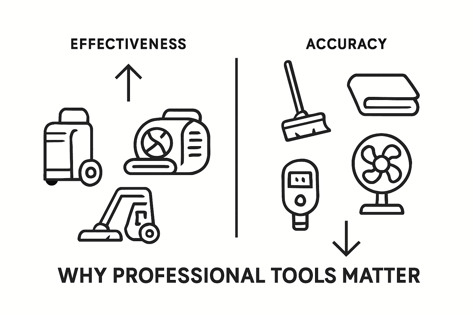 Professional vs DIY restoration equipment infographic