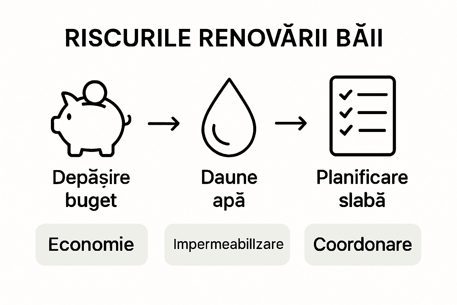 Infografic: cele mai frecvente capcane și probleme la renovarea băii