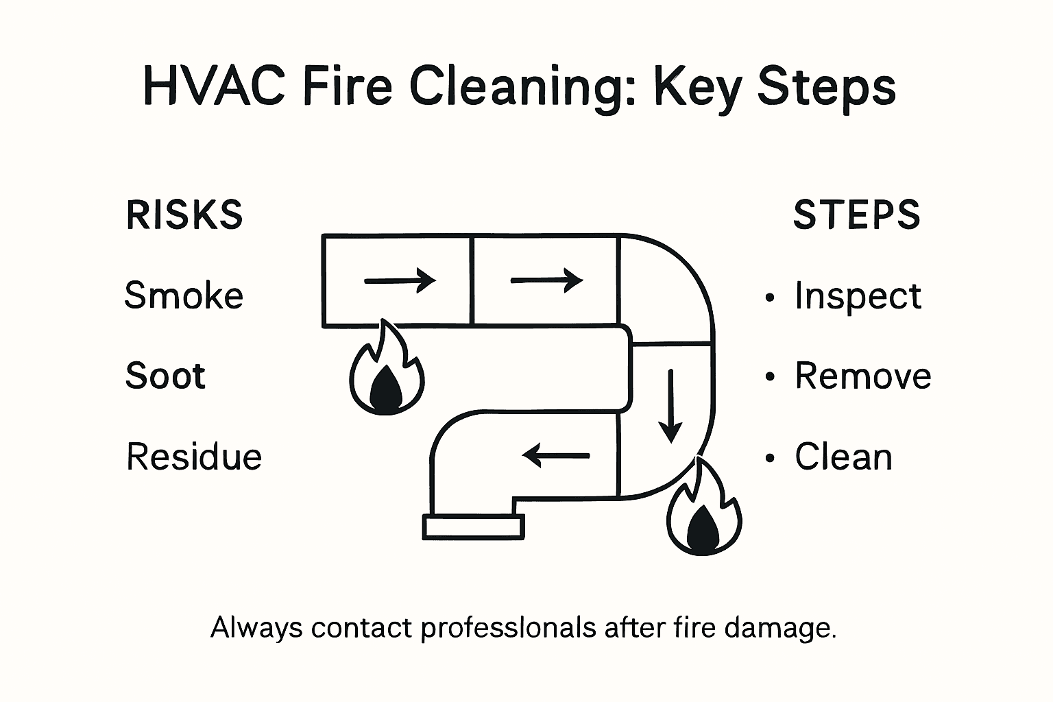Infographic shows HVAC fire risks and cleaning steps