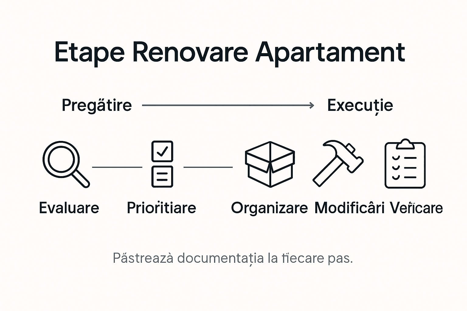 Infografic: Etapele esențiale pentru renovarea unui apartament