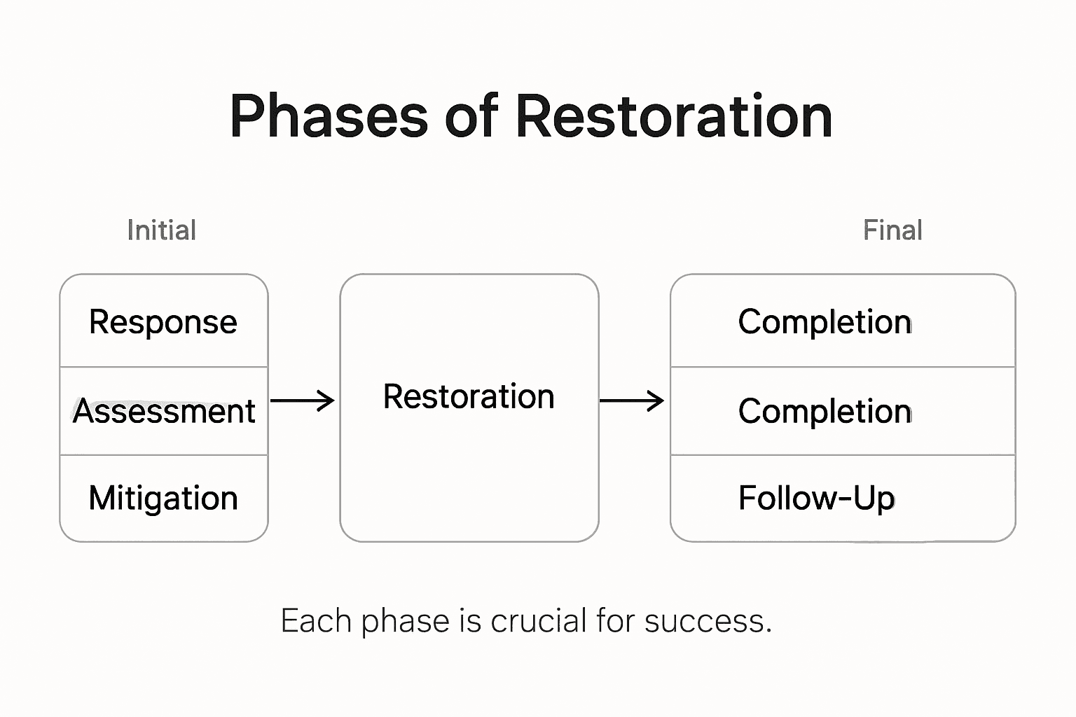 Infographic showing restoration process phases overview
