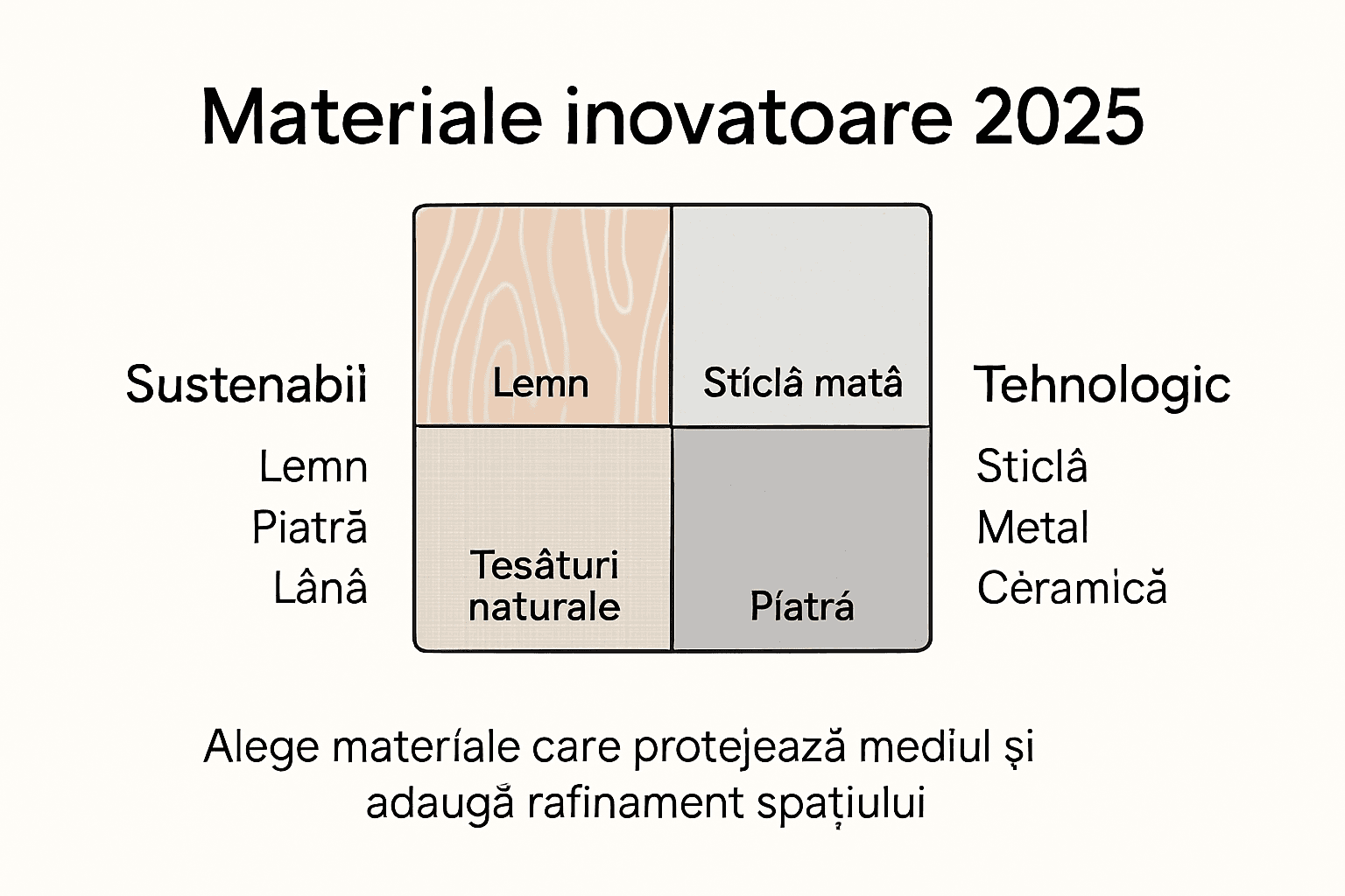 Descoperă, printr-un infografic, cele mai noi materiale prietenoase cu mediul și soluții inovatoare pentru un viitor sustenabil.