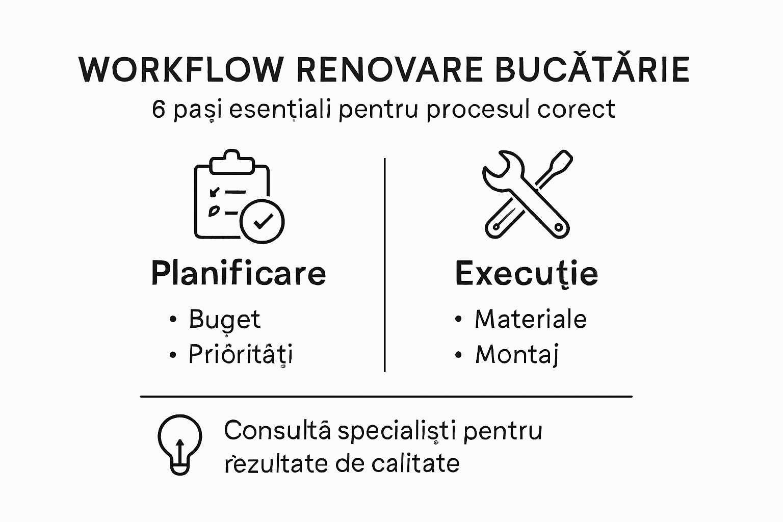 Infografic: Etapele esențiale pentru renovarea bucătăriei