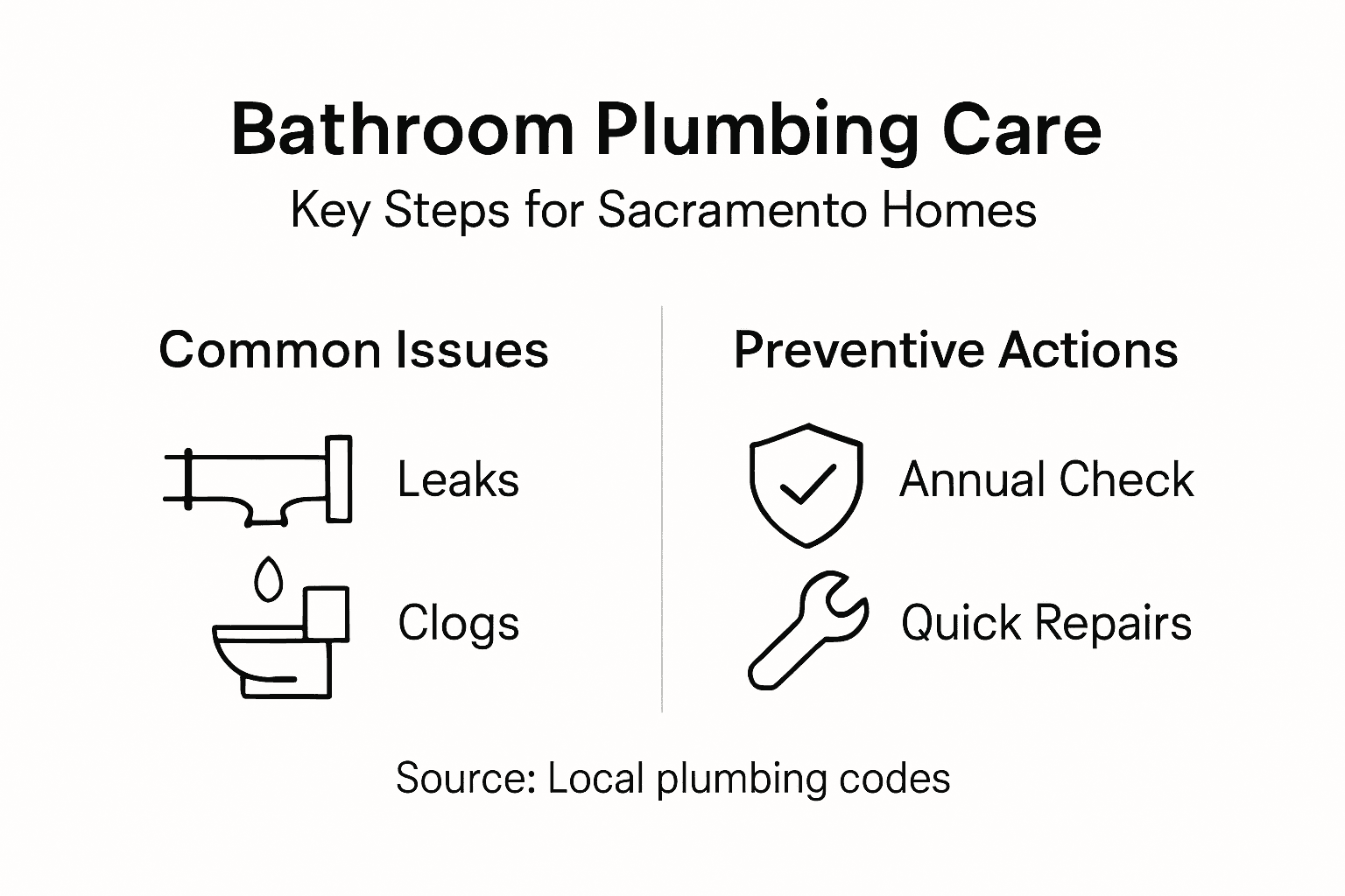 Infographic with plumbing issues and preventive steps