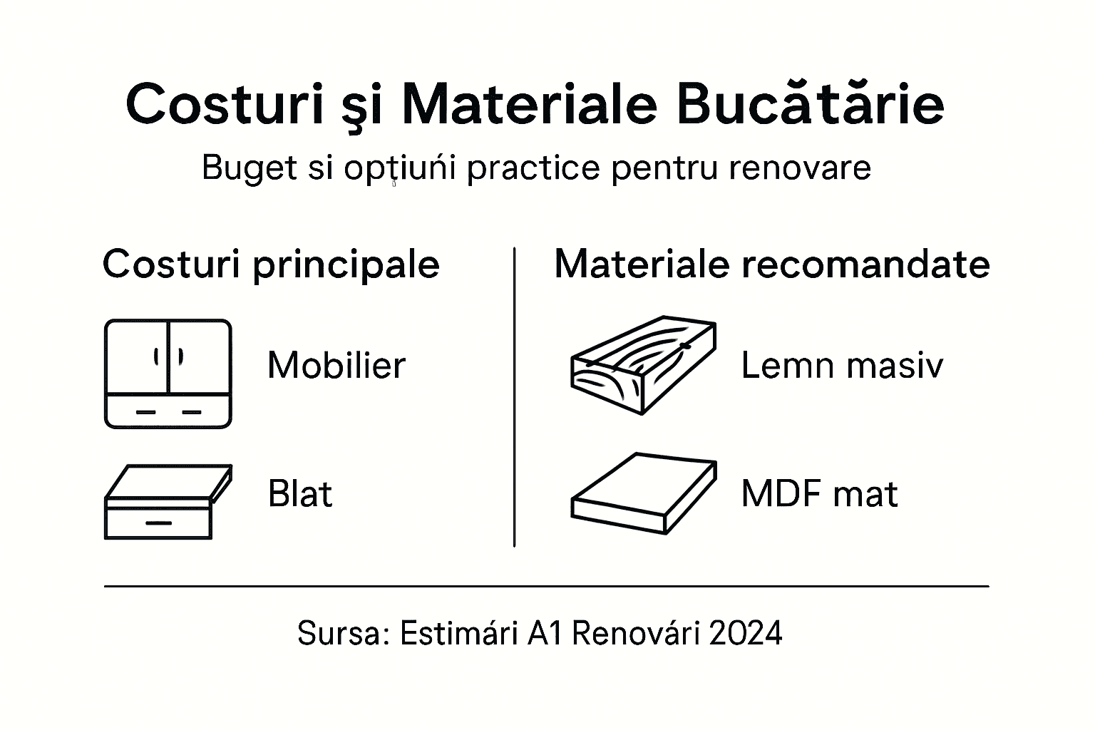 Ghid vizual: cât te costă și ce materiale alegi pentru o bucătărie modernă