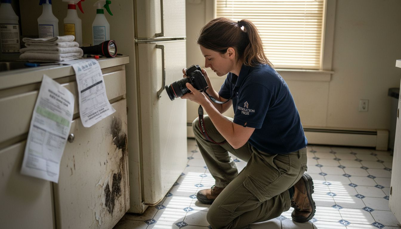 Technician documents mold and water damage