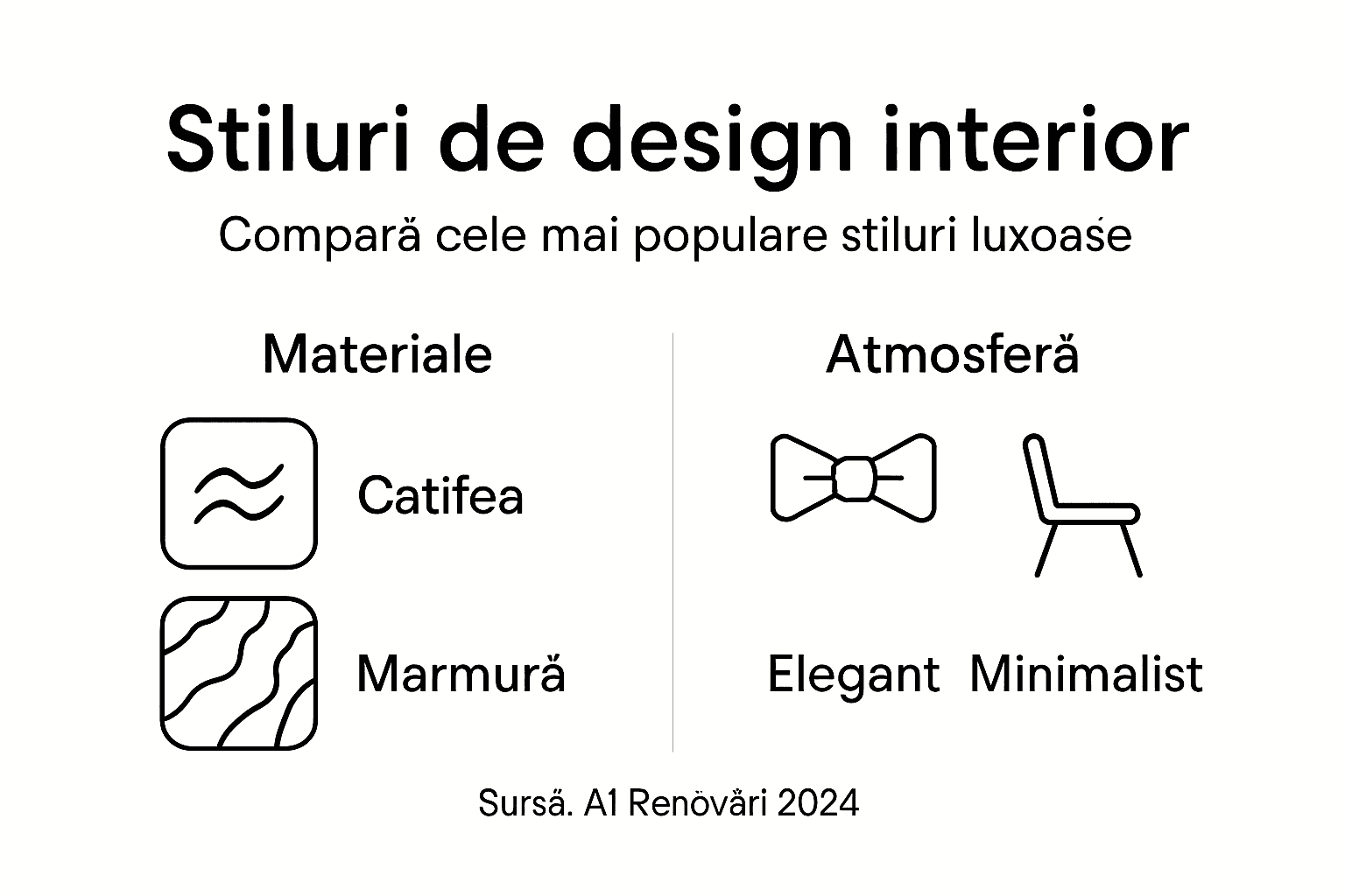 Infografic: cele mai apreciate stiluri de design interior pentru locuințe luxoase
