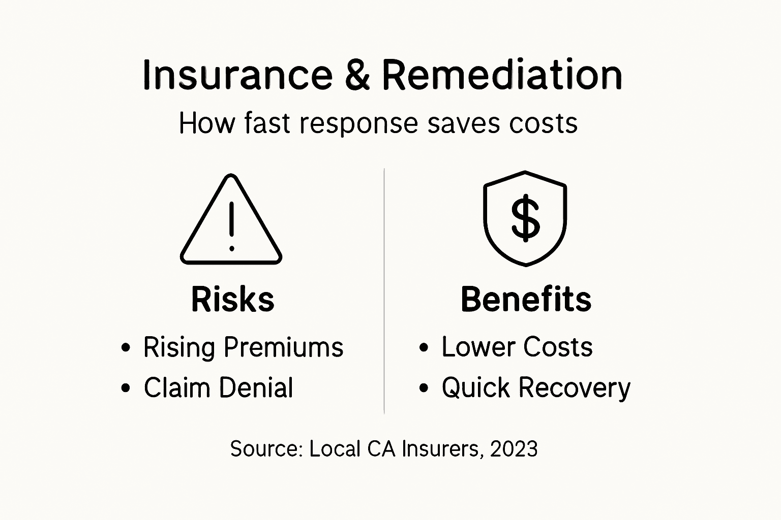 Infographic about insurance and remediation benefits