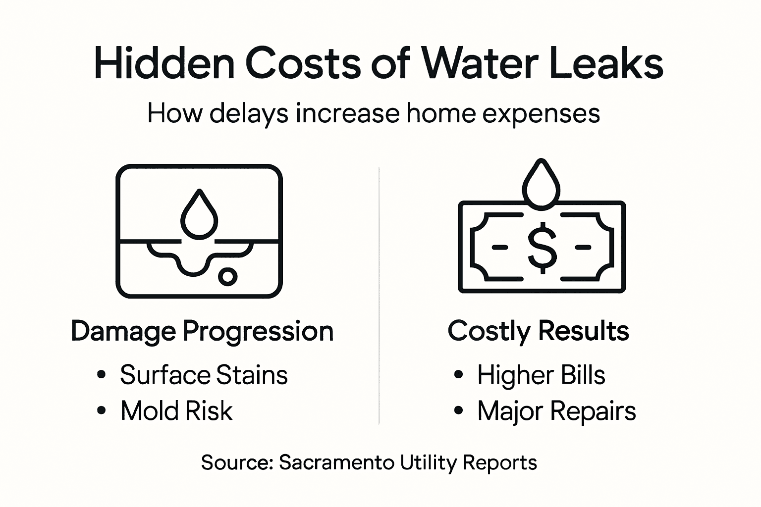 Infographic on financial impacts of leak delays