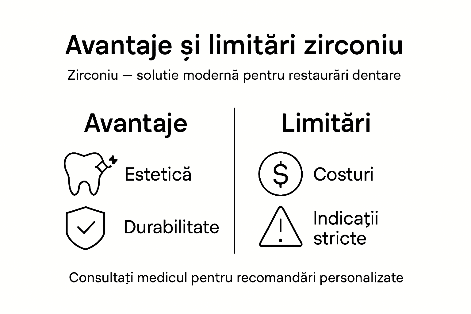 Infografic: ce aduce bun și ce restricții are zirconiu în stomatologie