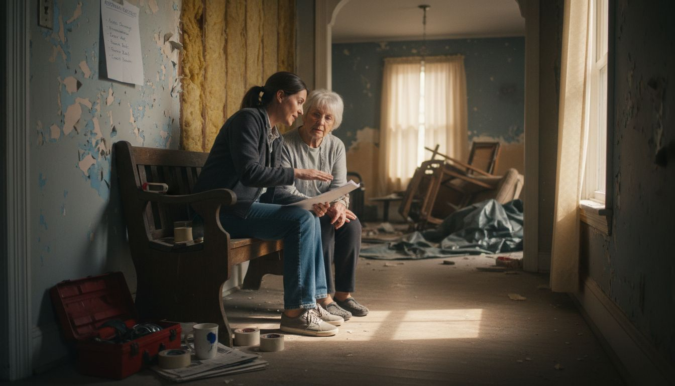 Team leader supports clients after damage