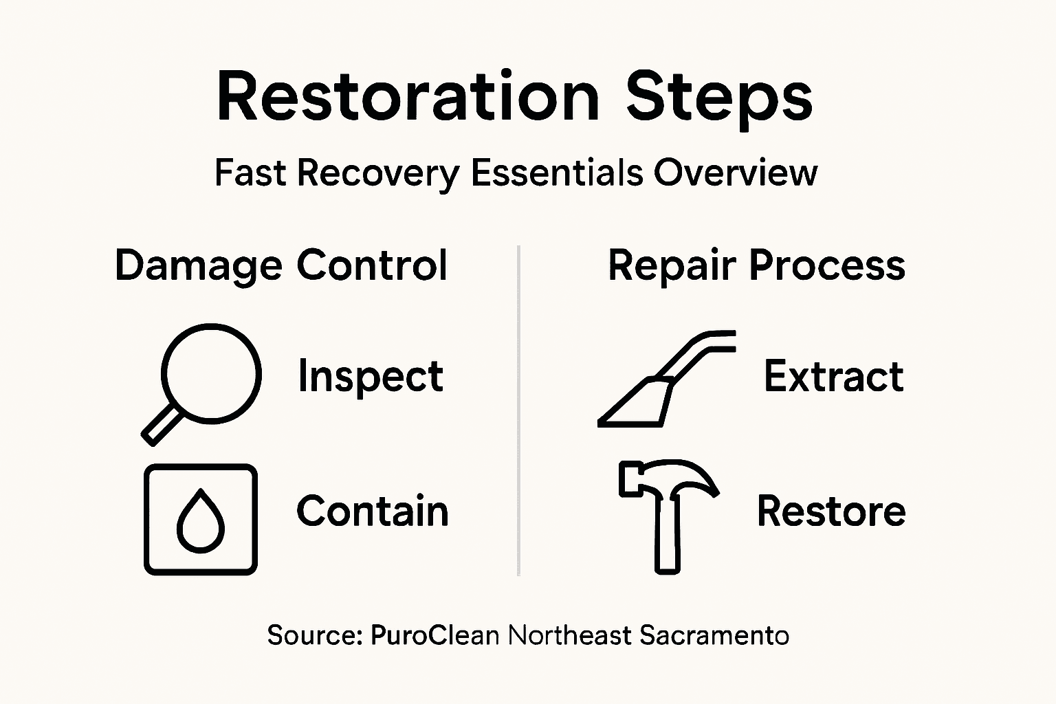 Infographic summarizing restoration process overview