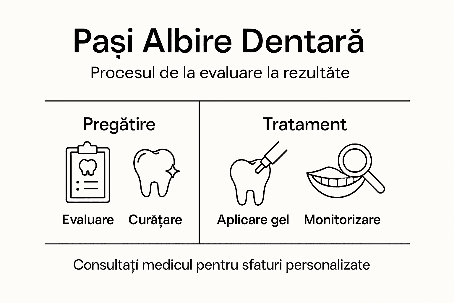 Infografic: etapele esențiale pentru obținerea unui zâmbet mai alb